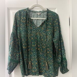 Liverpool Green, Orange and Blue Patterned Blouse